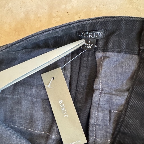 J Crew Black Dark Rinse Denim Gold Button Front Mini Skirt Womens Size 2 NEW - Picture 8 of 8